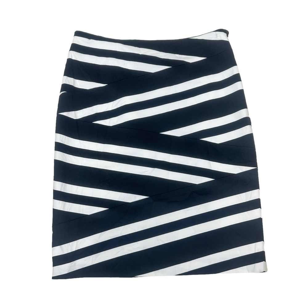 White House Black Market Striped Pencil Skirt Size 2 Office Career